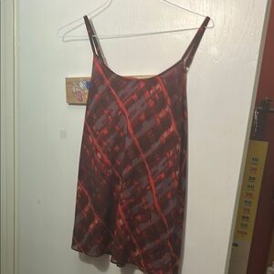 Red and Black Sleeveless Dress